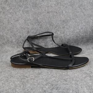 Old Navy Shoes Womens 8 Sandals Fashion Ankle Strap Black Open Toe Flats Buckle